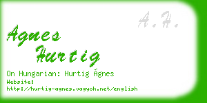 agnes hurtig business card